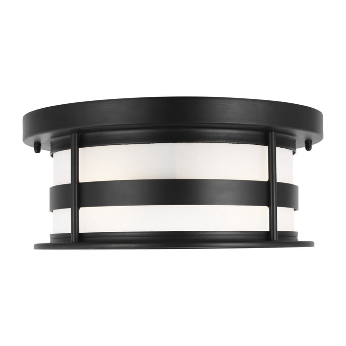 Generation Lighting 7890902-12 Two Light Outdoor Flush Mount, Black