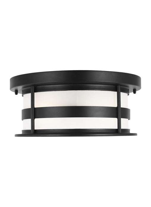 Generation Lighting 7890902EN3-12 Two Light Outdoor Flush Mount, Black
