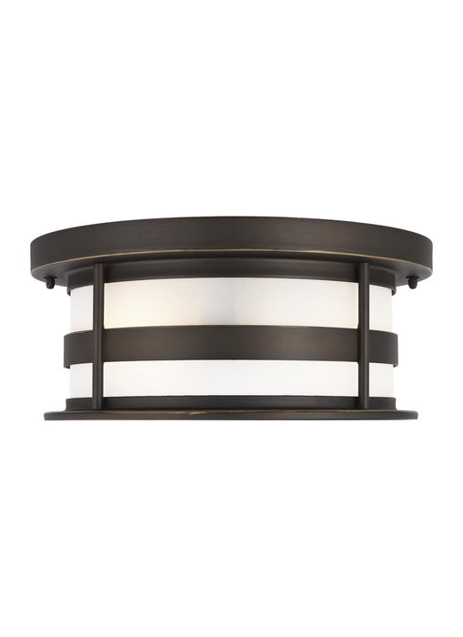Generation Lighting 7890902EN3-71 Two Light Outdoor Flush Mount, Antique Bronze