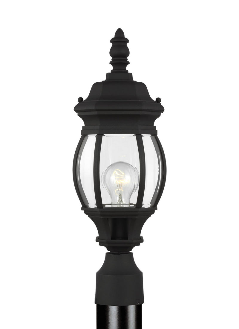 Generation Lighting 82202-12 One Light Outdoor Post Lantern, Black