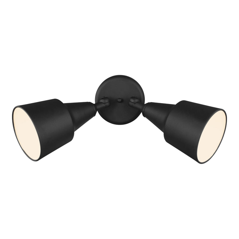 Generation Lighting 8560702-12 Two Light Adjustable Swivel Flood Light, Black
