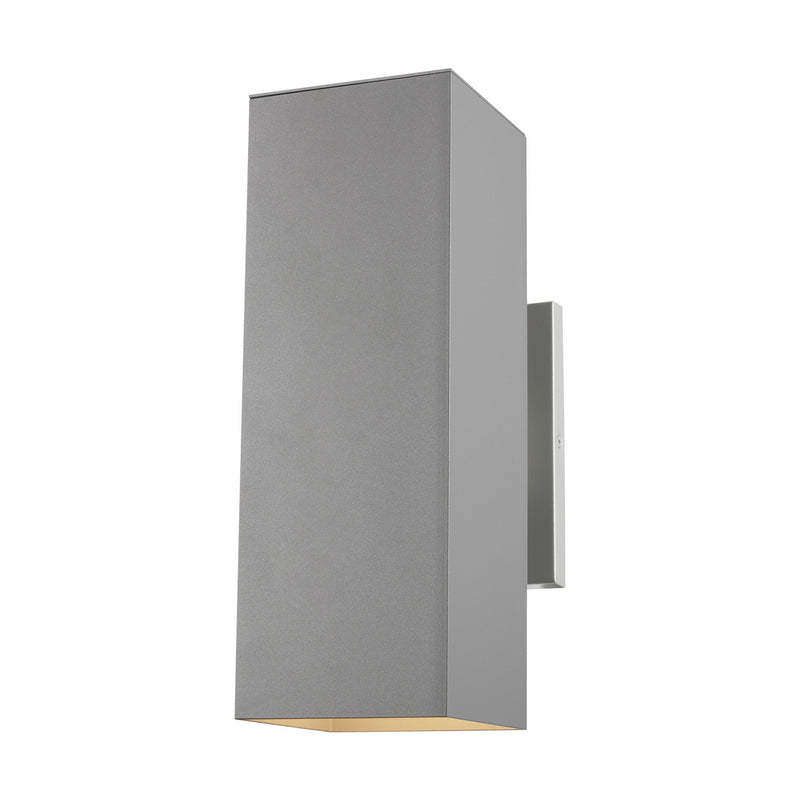 Visual Comfort Studio 8631702-753 Two Light Outdoor Wall Lantern, Painted Brushed Nickel