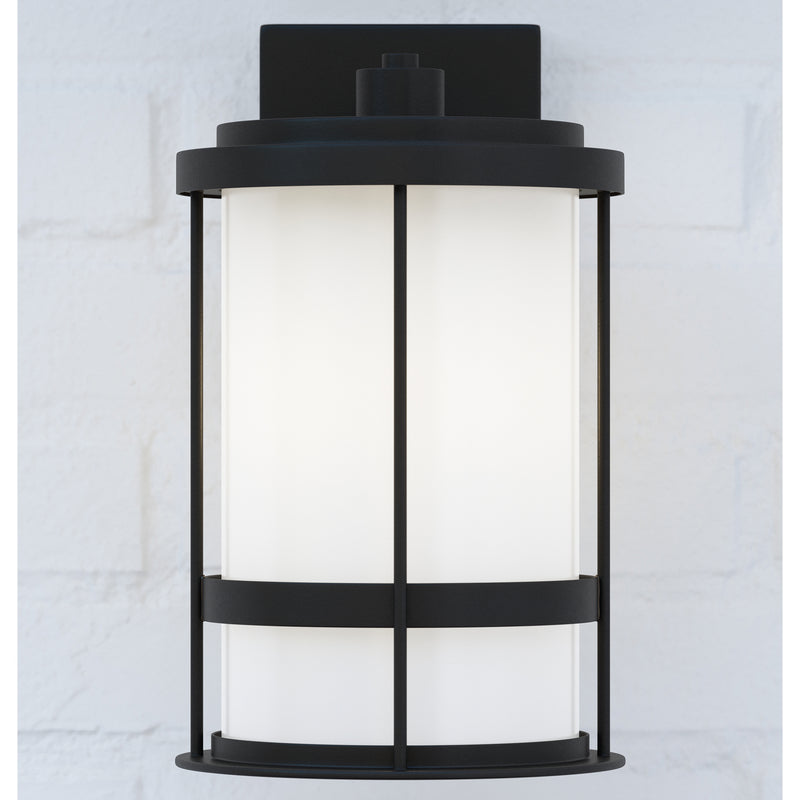 Generation Lighting 8690901-12 One Light Outdoor Wall Lantern, Black