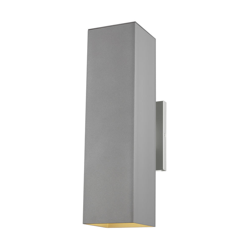 Visual Comfort Studio 8831702-753 Two Light Outdoor Wall Lantern, Painted Brushed Nickel