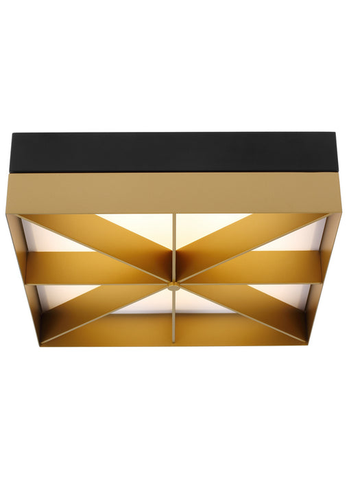 Visual Comfort Modern 700FMLMOBG-LED930 LED Flush Mount, Black/Gold