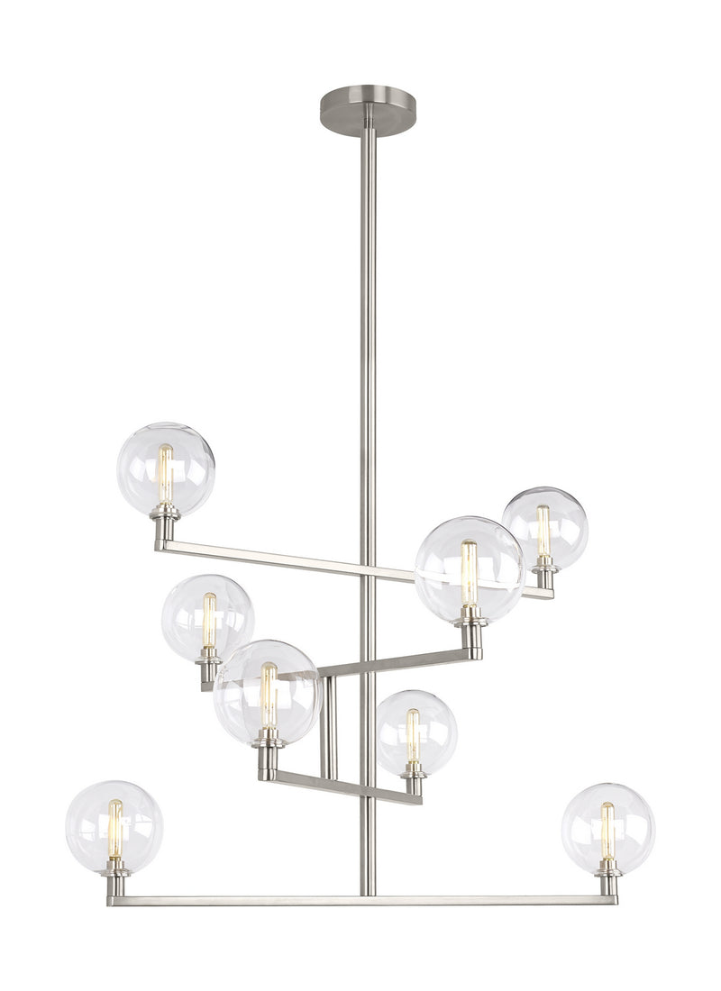 Visual Comfort Modern 700GMBCS-LED927 LED Chandelier, Satin Nickel