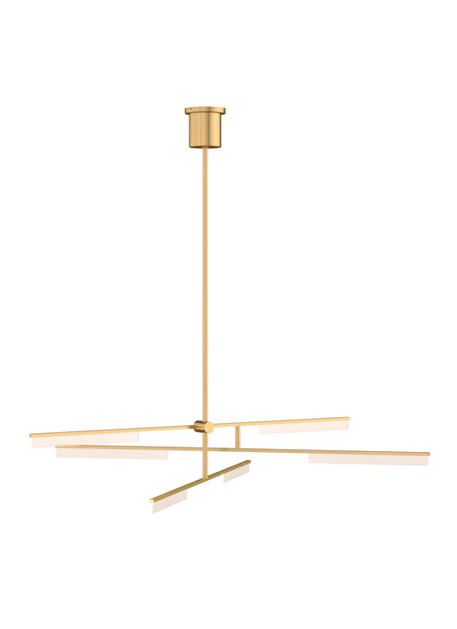 Visual Comfort Modern 700KLE6NB-LED930 LED Chandelier, Natural Brass