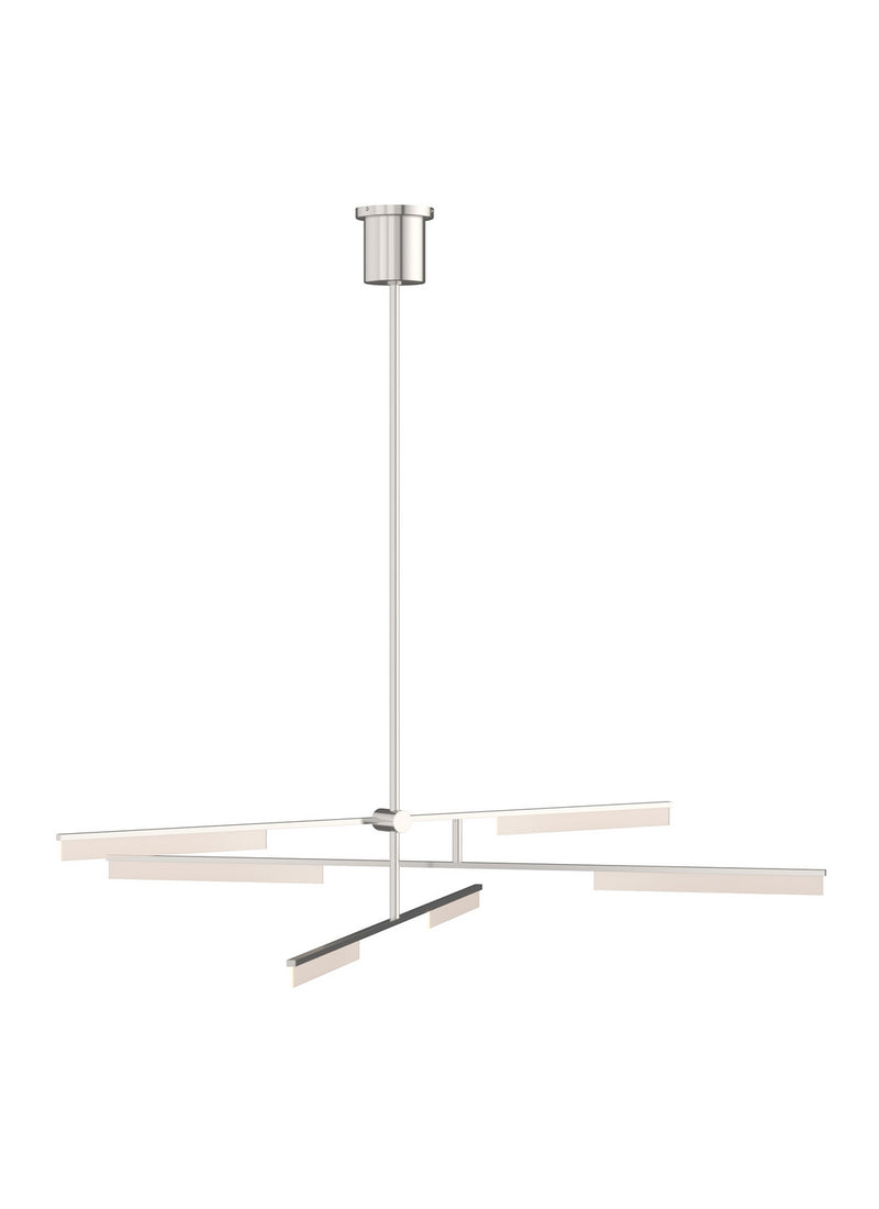 Visual Comfort Modern 700KLE6N-LED930 LED Chandelier, Polished Nickel