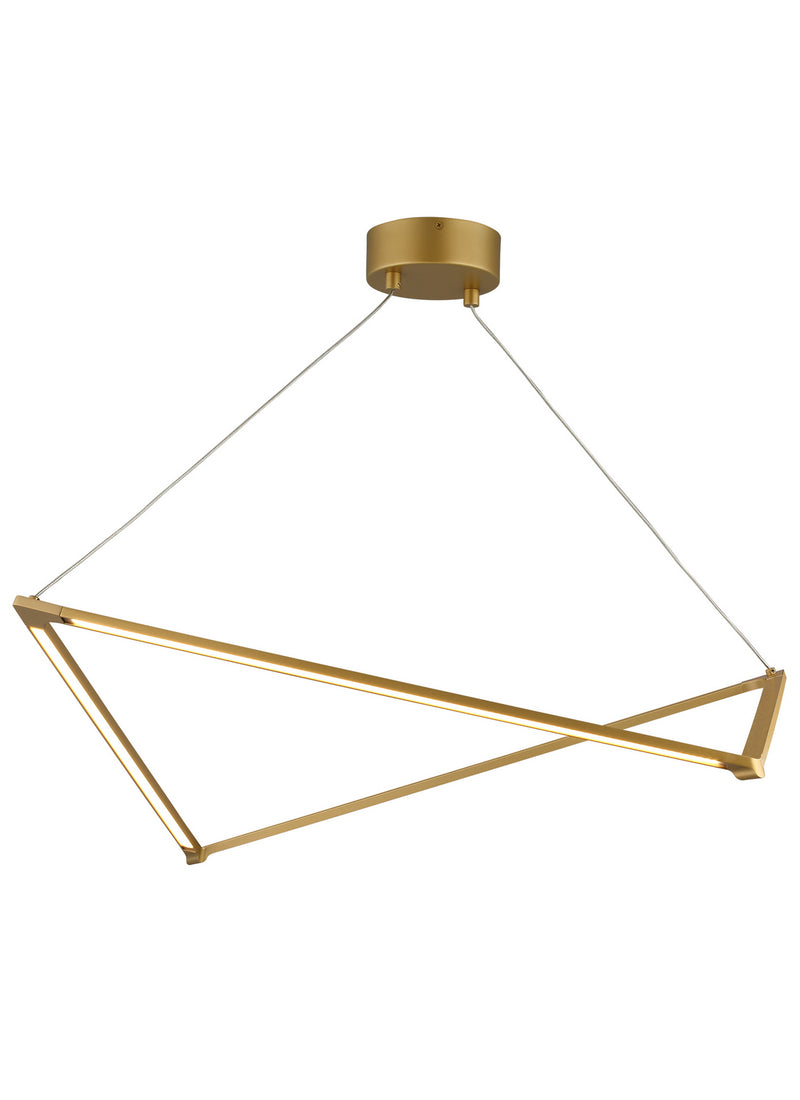 Visual Comfort Modern 700LSBLTG-LED930-277 LED Linear Suspension, Satin Gold