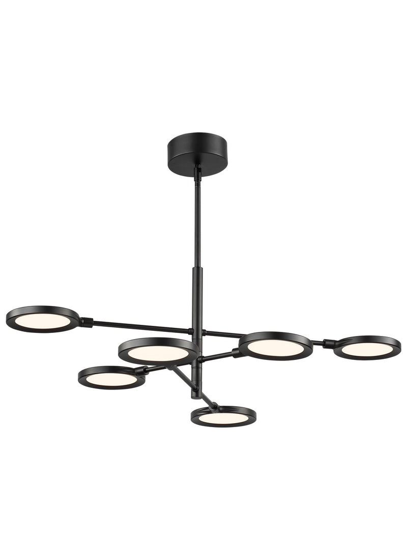 Visual Comfort Modern 700LSSPCTB-LED930-277 LED Chandelier, Matte Black