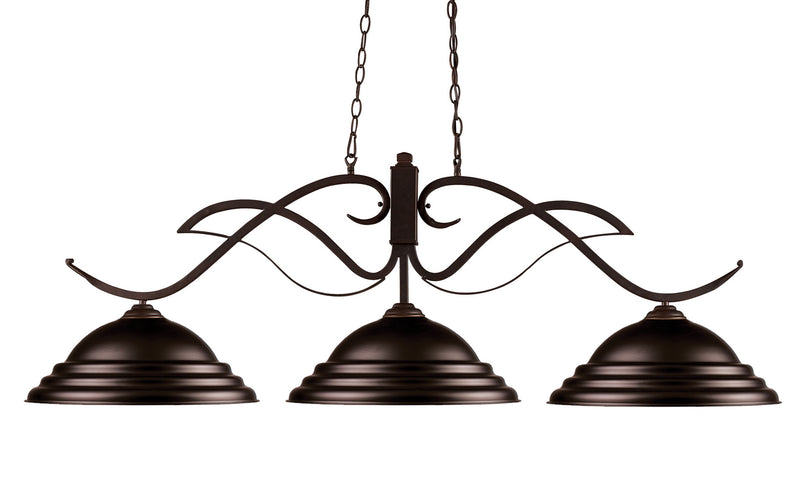 Z-Lite 126BRZ-SBRZ Three Light Billiard, Bronze