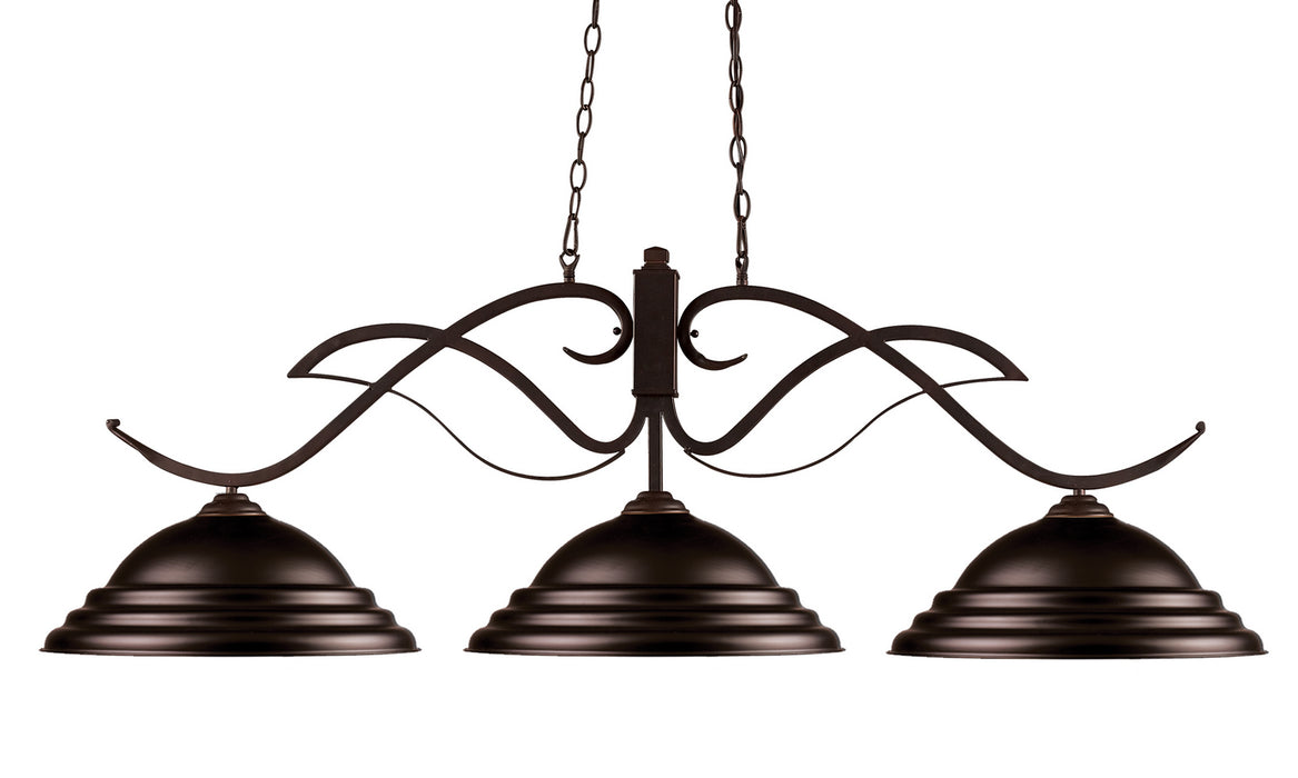 Z-Lite 126BRZ-SBRZ Three Light Billiard, Bronze