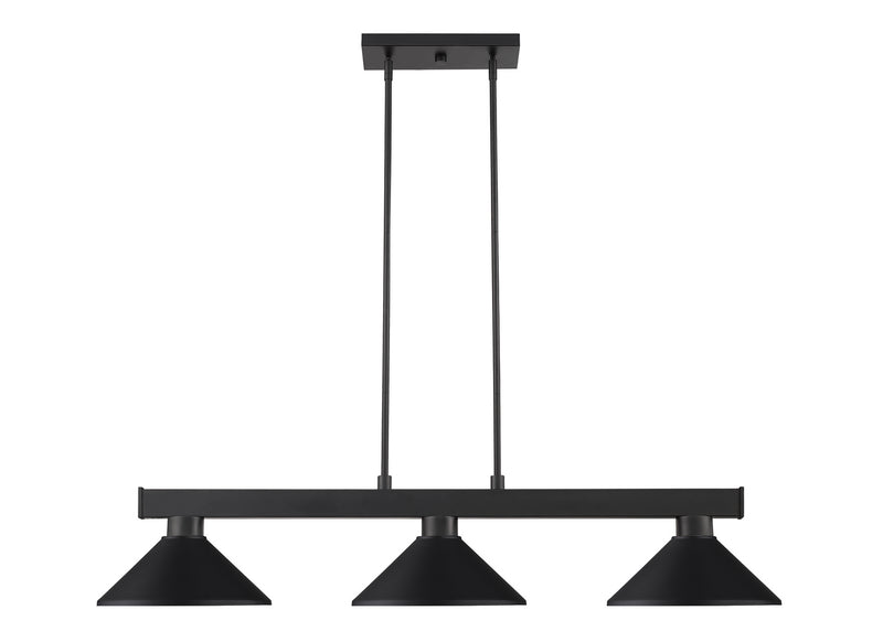 Z-Lite 152MB-MMB Three Light Billiard, Matte Black