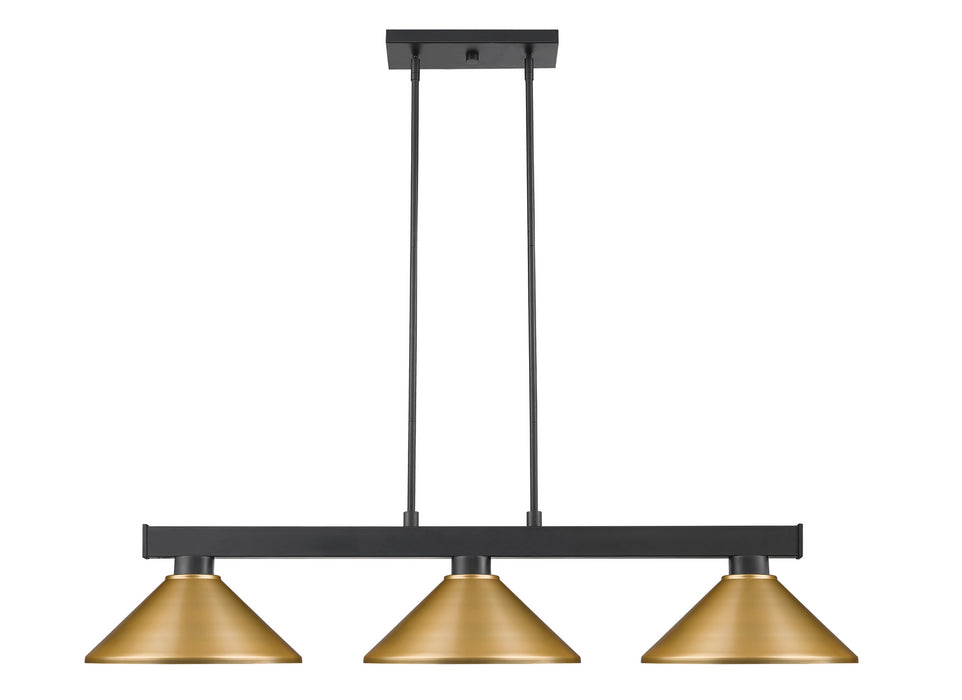 Z-Lite 152MB-MSG Three Light Billiard, Matte Black