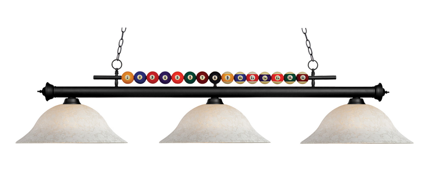 Z-Lite 170MB-WM16 Three Light Billiard, Matte Black