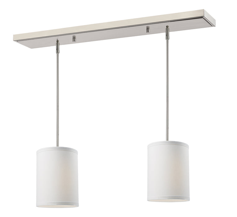 Z-Lite 171-6-2W-SQ Two Light Linear Chandelier, Brushed Nickel