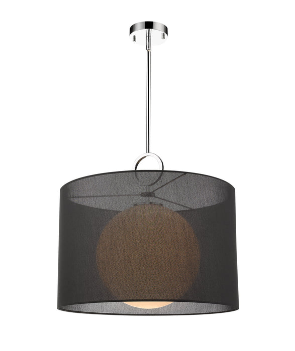 Z-Lite 194-24BK-C One Light Pendant, Chrome