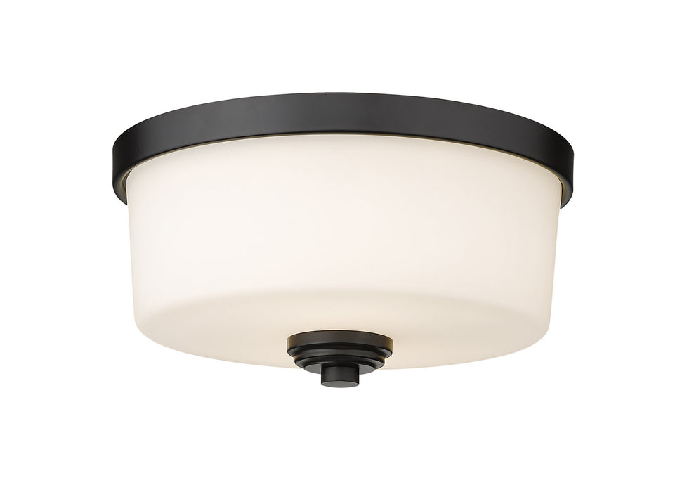 Z-Lite 220F2-MB Two Light Flush Mount, Matte Black