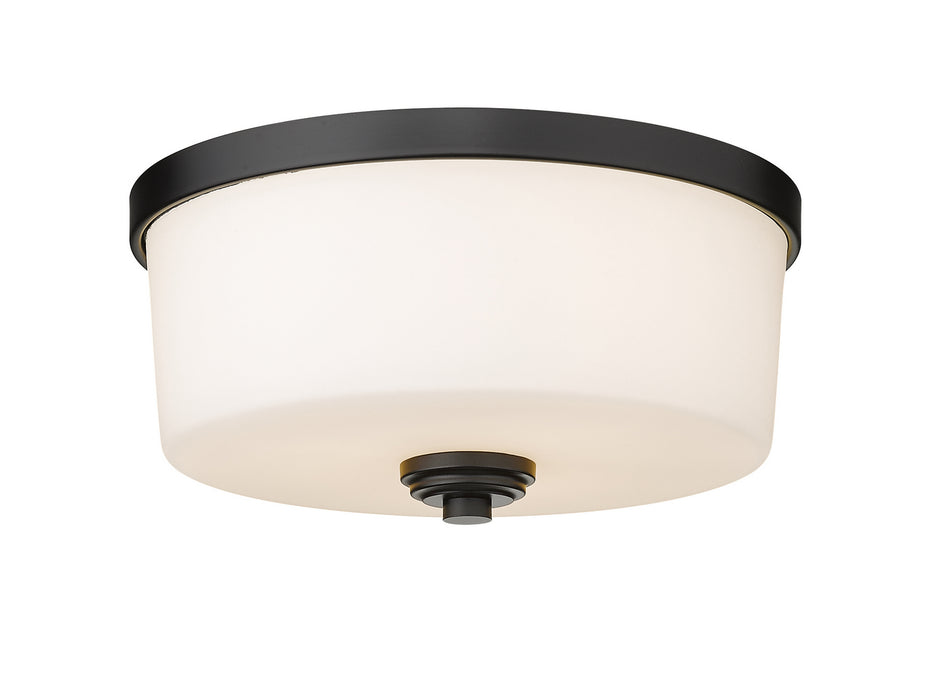 Z-Lite 220F3-MB Three Light Flush Mount, Matte Black