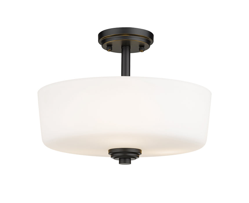 Z-Lite 220SF3-MB Three Light Semi Flush Mount, Matte Black