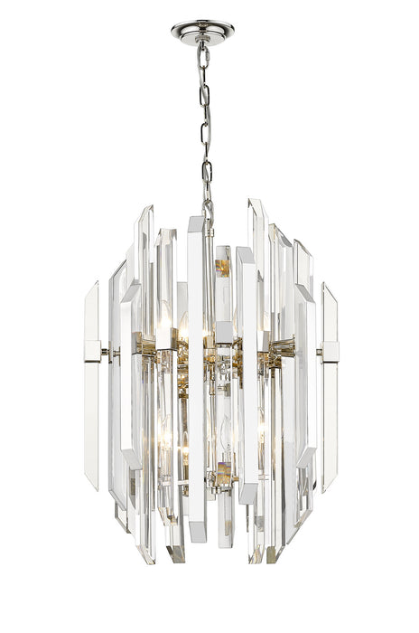 Z-Lite 4006-8PN Nine Light Chandelier, Polished Nickel