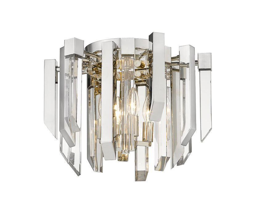 Z-Lite 4006F-PN Four Light Flush Mount, Polished Nickel