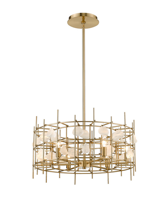 Z-Lite 4007-24AGBR Six Light Chandelier, Aged Brass