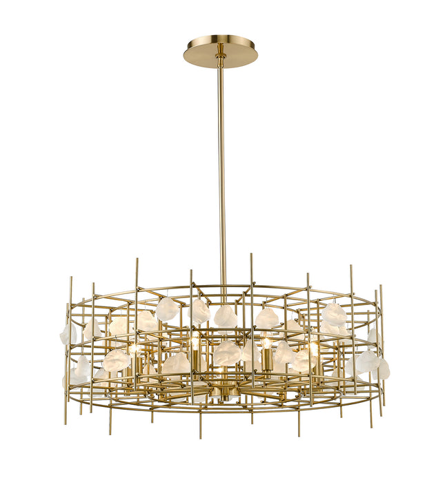 Z-Lite 4007-32AGBR Nine Light Chandelier, Aged Brass