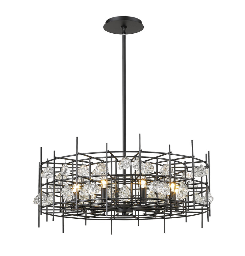 Z-Lite 4007-32MB Nine Light Chandelier, Matte Black