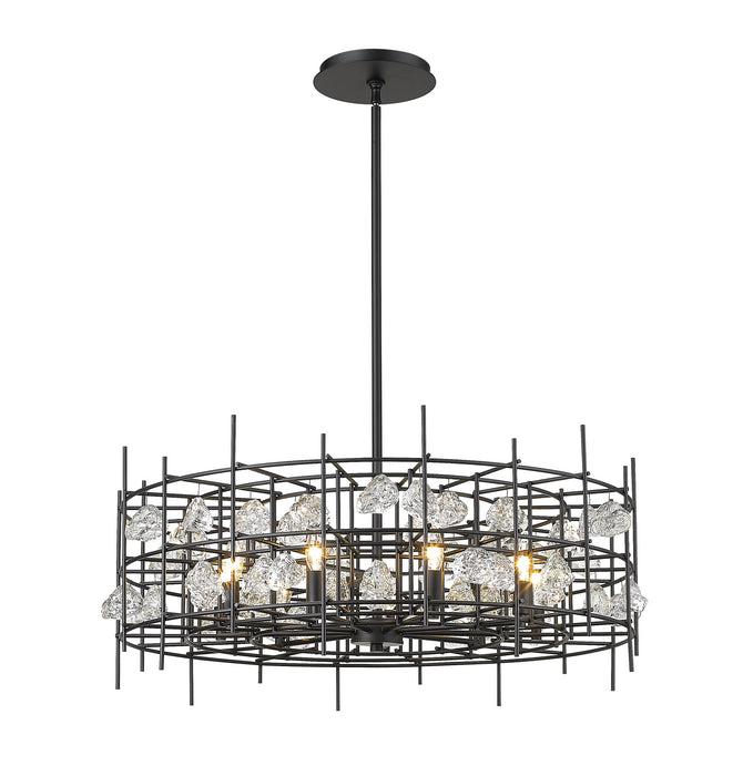 Z-Lite 4007-32MB Nine Light Chandelier, Matte Black