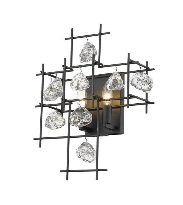 Z-Lite 4007S-MB Two Light Wall Sconce, Matte Black