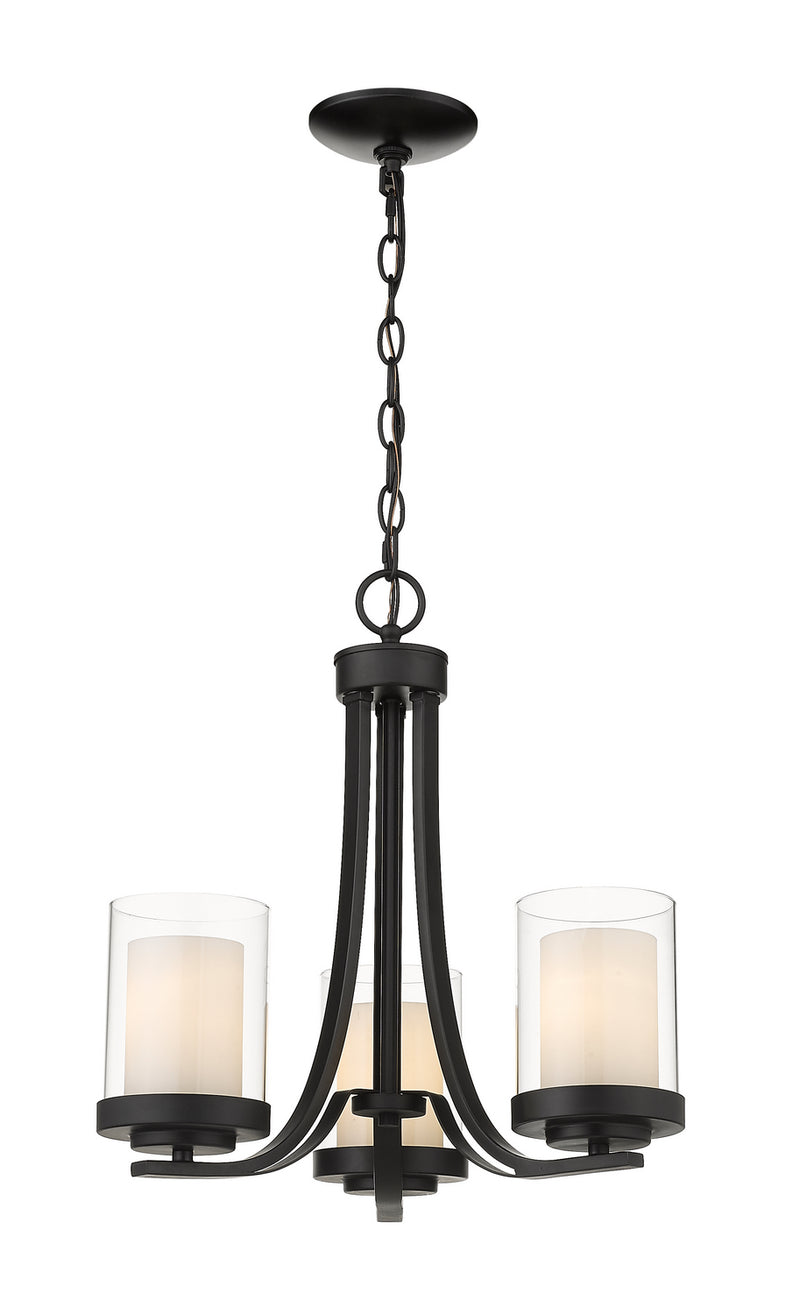 Z-Lite 426-3C-MB Three Light Chandelier, Matte Black