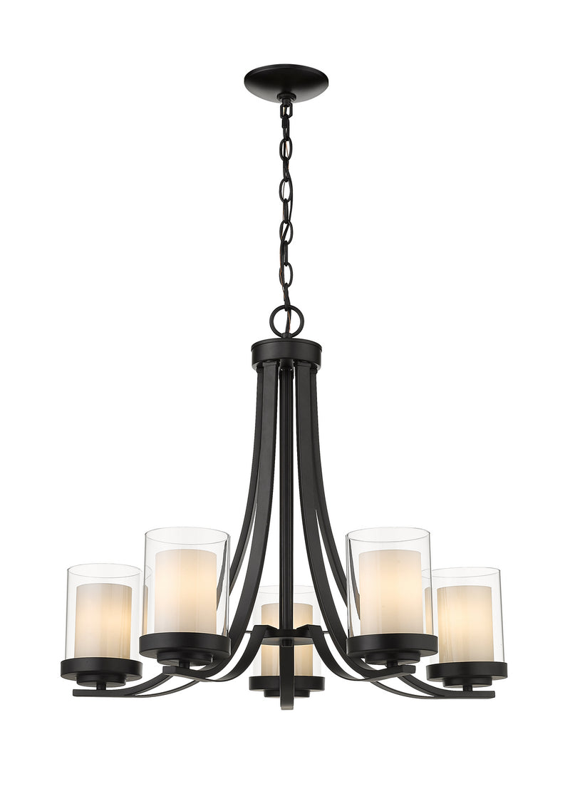Z-Lite 426-5-MB Five Light Chandelier, Matte Black