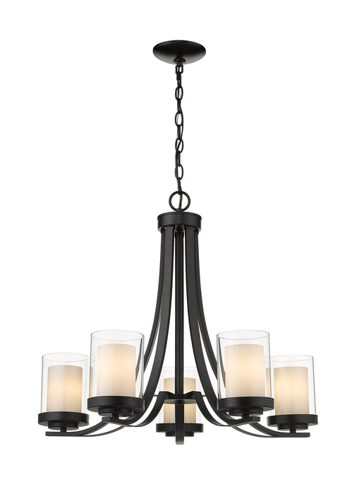 Z-Lite 426-5-MB Five Light Chandelier, Matte Black