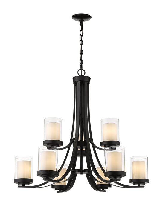 Z-Lite 426-9-MB Nine Light Chandelier, Matte Black