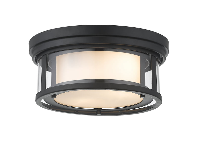 Z-Lite 426F12-MB Two Light Flush Mount, Matte Black