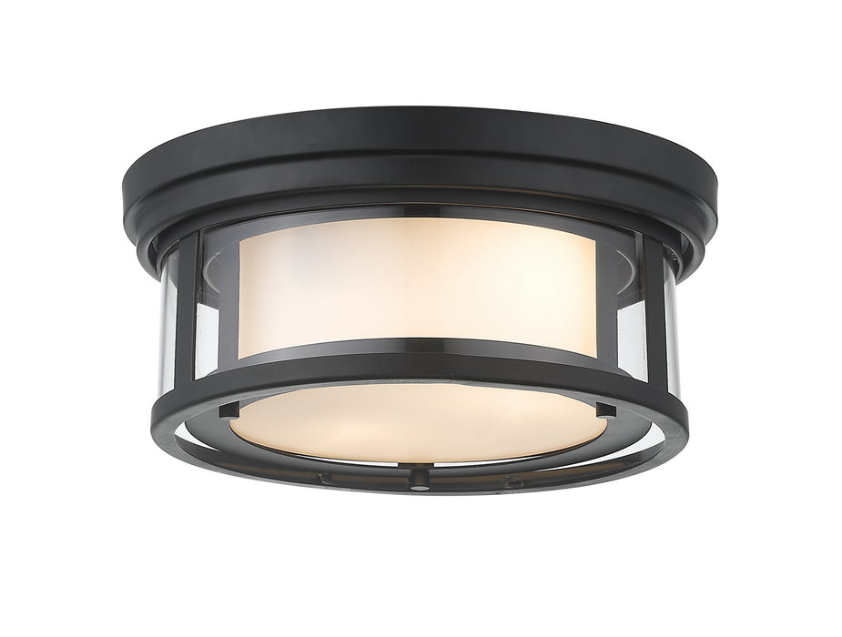 Z-Lite 426F12-MB Two Light Flush Mount, Matte Black