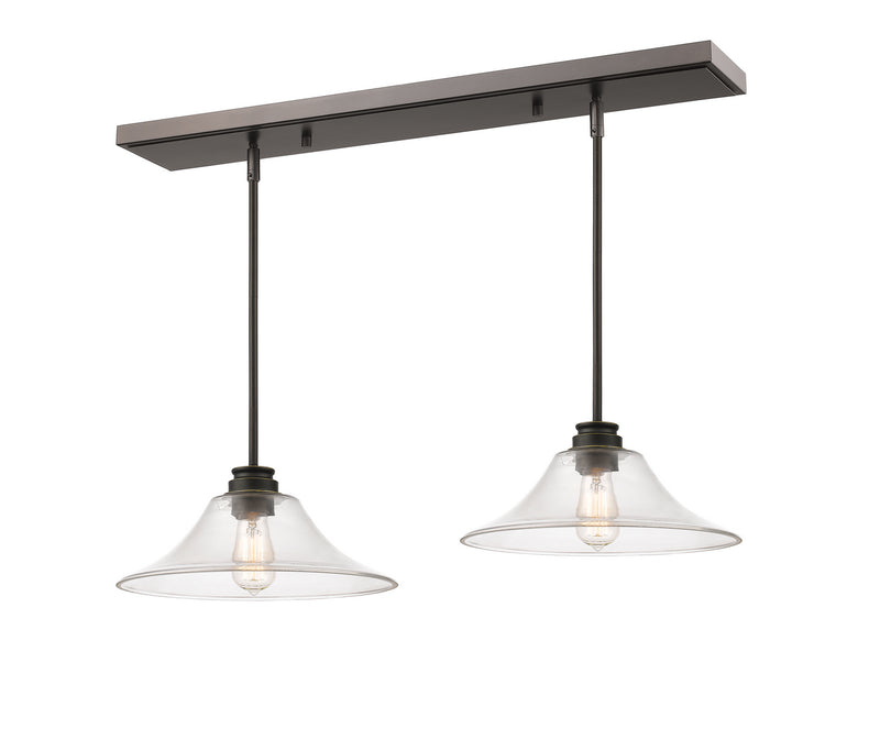 Z-Lite 428MP14-2OB One Light Linear Chandelier, Olde Bronze