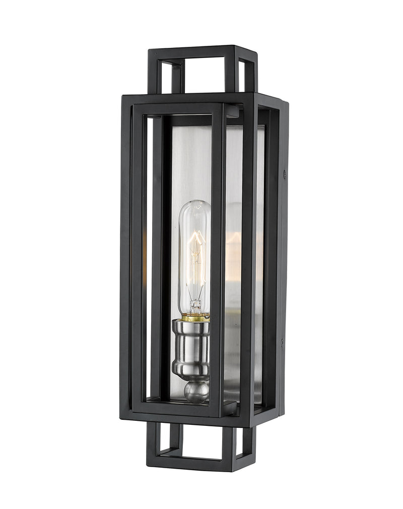 Z-Lite 454-1S-BK-BN One Light Wall Sconce, Black + Brushed Nickel