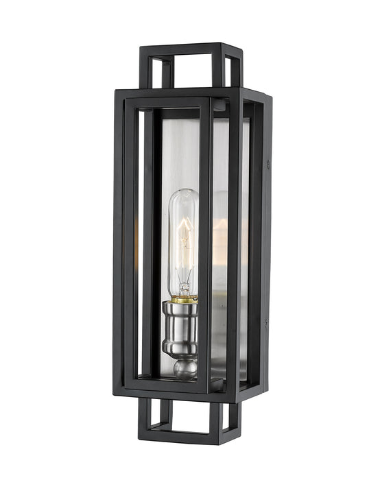 Z-Lite 454-1S-BK-BN One Light Wall Sconce, Black + Brushed Nickel