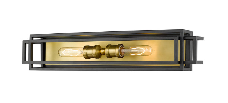 Z-Lite 454-2V-BRZ-OBR Two Light Vanity, Bronze + Olde Brass