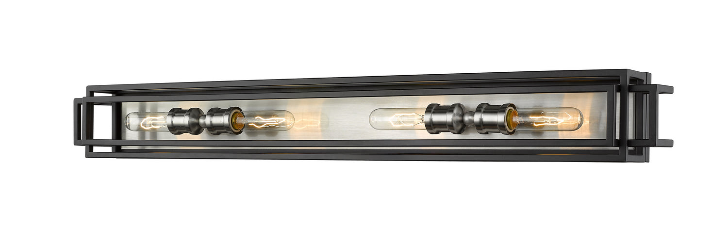 Z-Lite 454-4V-BK-BN Four Light Vanity, Black + Brushed Nickel