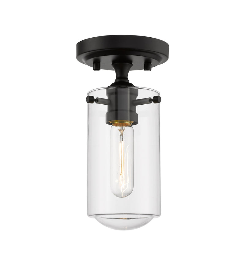 Z-Lite 471F1-MB One Light Flush Mount, Matte Black