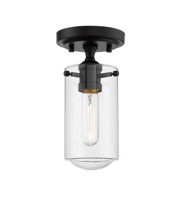Z-Lite 471F1-MB One Light Flush Mount, Matte Black