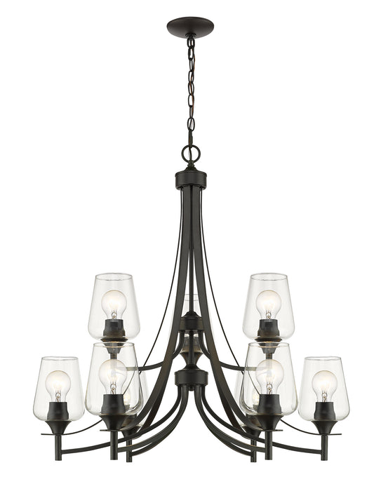 Z-Lite 473-9MB Nine Light Chandelier, Matte Black