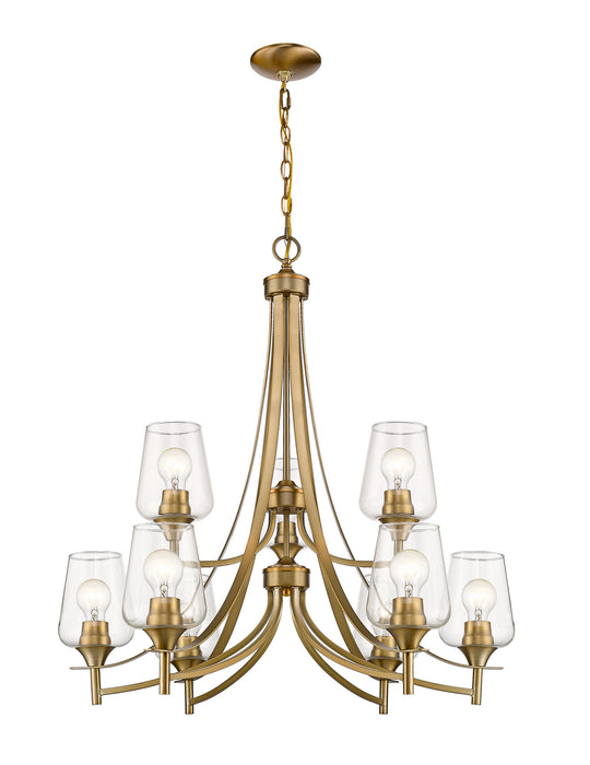 Z-Lite 473-9OBR Nine Light Chandelier, Olde Brass