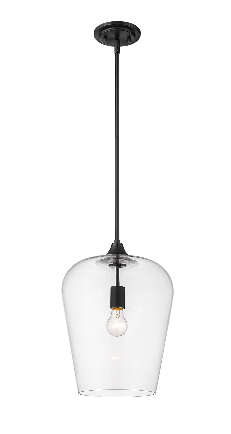 Z-Lite 473P12-MB One Light Pendant, Matte Black