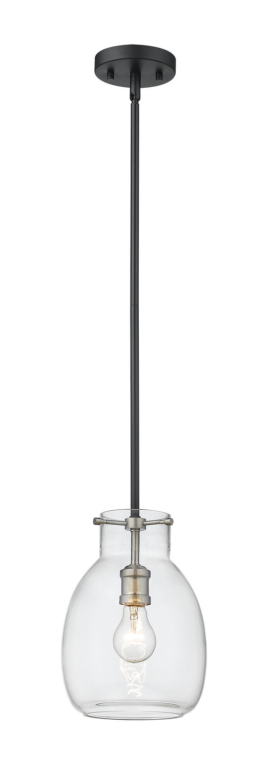 Z-Lite 476MP-ROD-MB-BN One Light Pendant, Matte Black + Brushed Nickel