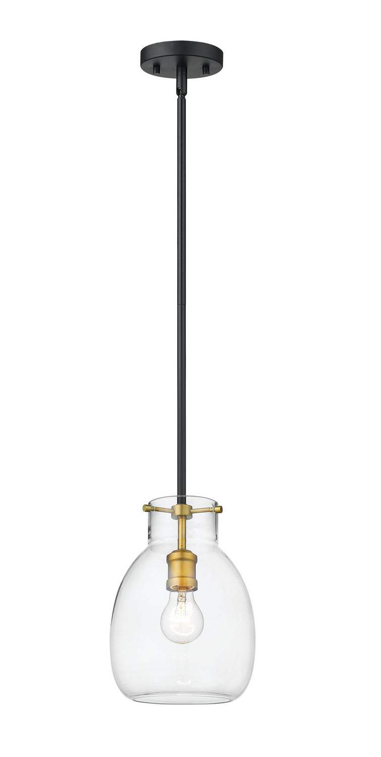 Z-Lite 476MP-ROD-MB-OBR One Light Pendant, Matte Black + Olde Brass