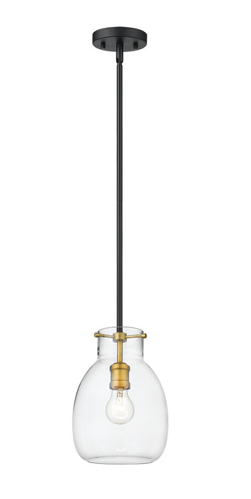 Z-Lite 476MP-ROD-MB-OBR One Light Pendant, Matte Black + Olde Brass